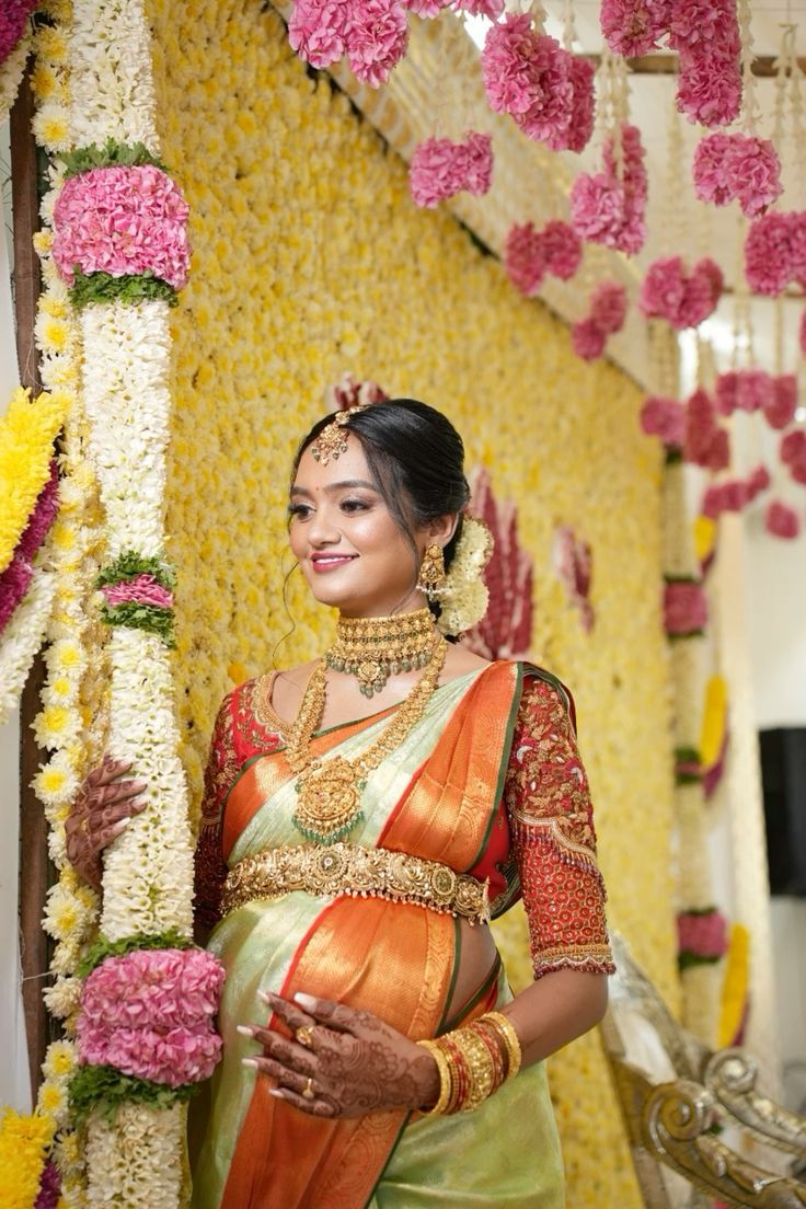 Baby Shower occasion collection showcasing traditional Indian sarees